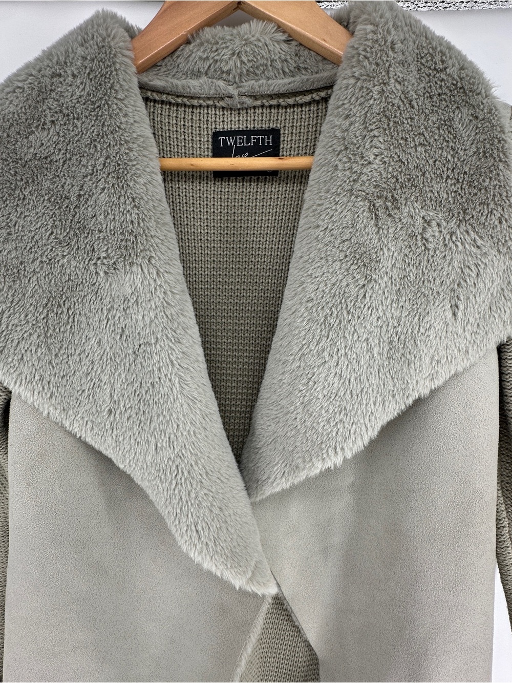 Twelfth Love Faux Fur Waterfall Cardigan Small
